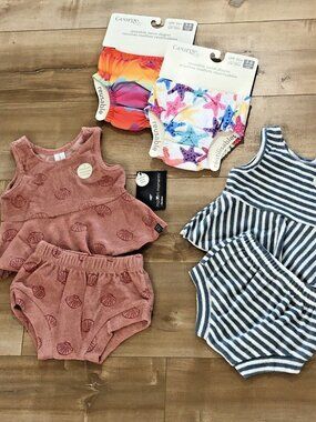 Lot of baby girls clothes, Swim diapers 3/6m NEW